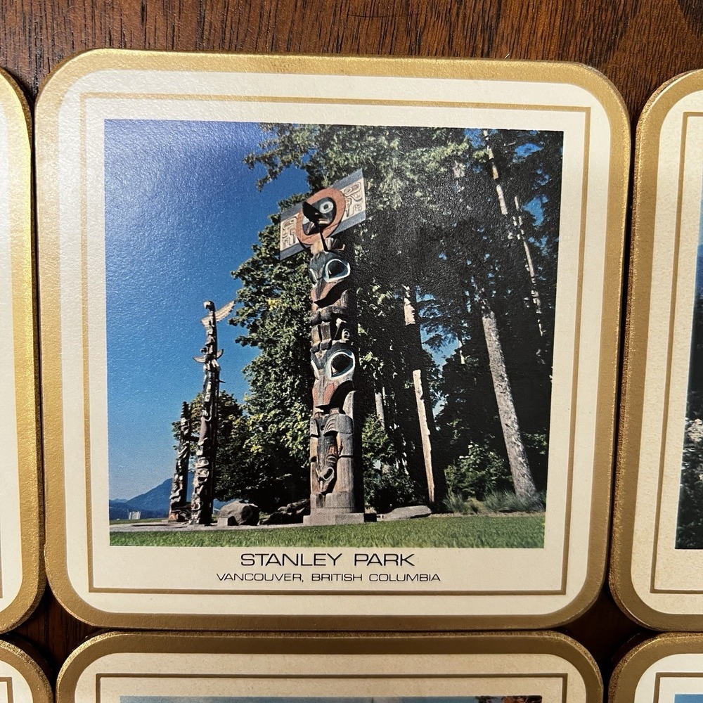 Pimpernel Fayreings Cork Backed Coasters British Columbia MCM Vintage Unused - Picture 7 of 9
